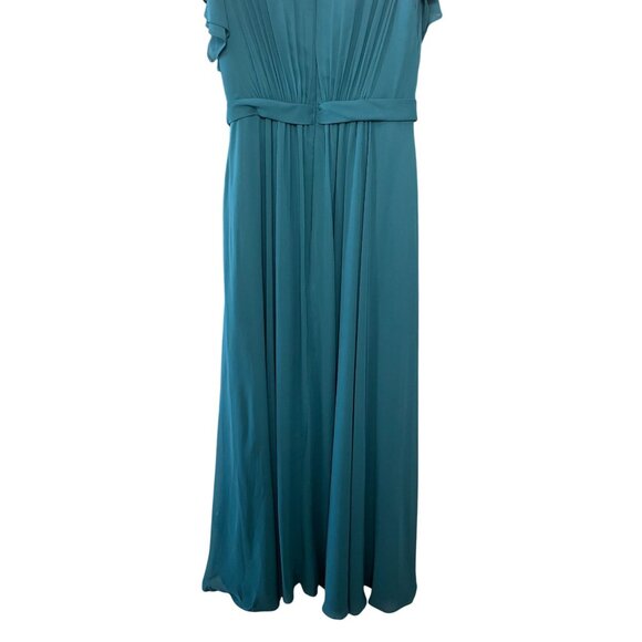 Azazie Daphne Bridesmaid Dress Peacock Teal Blue Green Maxi Gown NWT Size A12 - Picture 9 of 16